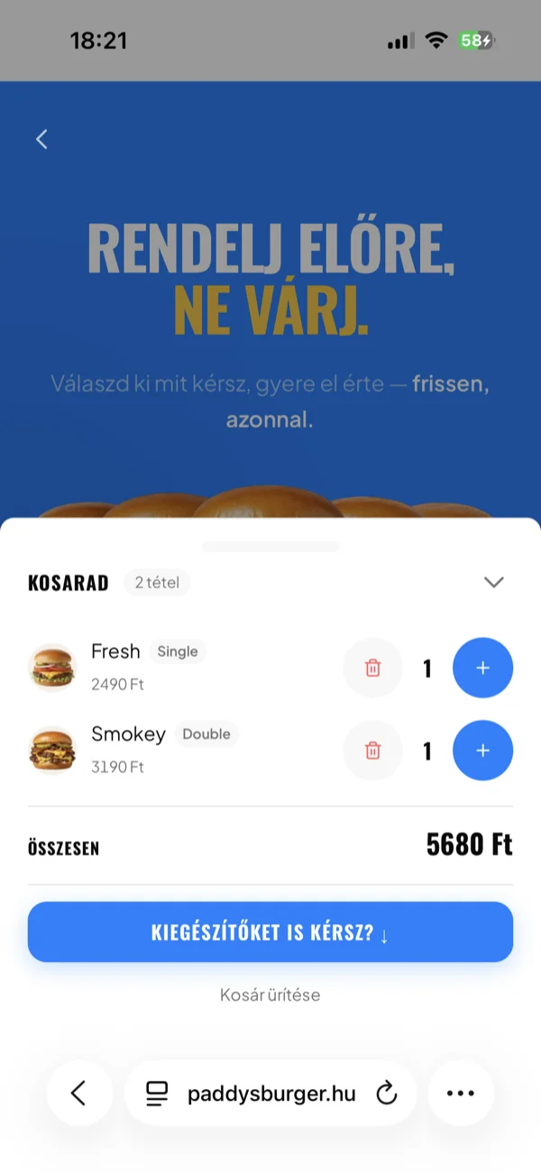 The cart: items, quantities, one-tap editing