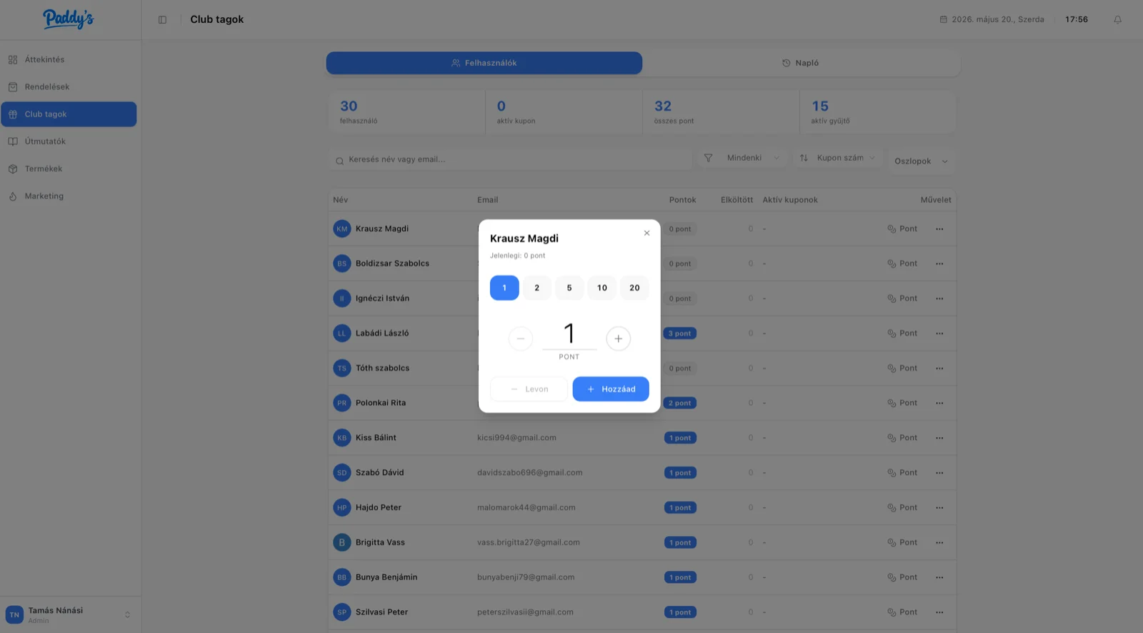 Loyalty management in the same place: customer search and manual point adjustment