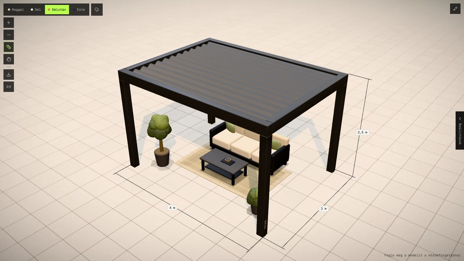 The 3D designer on desktop, with the live price band and quote button on mobile